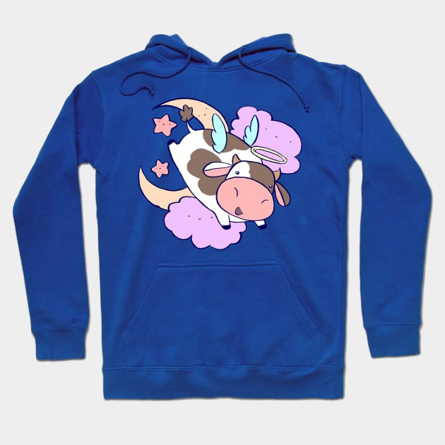 Cute Angel Cow Hoodie by saradaboru